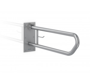 Folding bar 800mm w/paper dispenser stainless steel polished